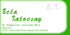 bela kalocsay business card