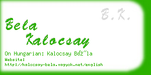 bela kalocsay business card